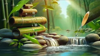 1 часы расслабляющей музыки 🌿 бамбуковой водный фонтан - Мирная фортепианная музыка, бессонница