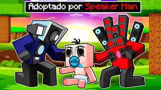 ¡ADOPTADO por SPEAKERMAN en Minecraft! 😱🔊 BEBÉ NOOB FAMILIA SPEAKERMAN Y CAMERAMAN