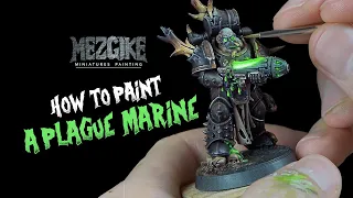 How to paint: Plague Marine with glowing plasma gun by Mezgike