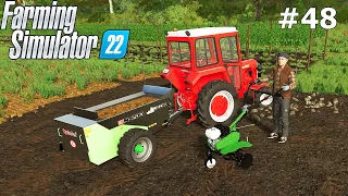 FS 22 |OLD FARM| Miniature manure spreader. Manual rotary cultivator. | Timelapse #48