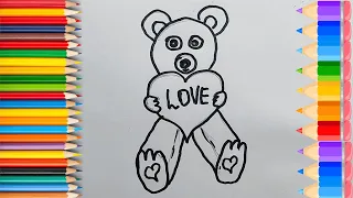 How to draw a cute teddy bear// How to draw teddy bear // teddy bear drawing// 🧸🧸🧸
