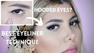 Best Eyeliner Technique for HOODED Eyes Makeup | Perfect Eyeliner look on open & closed Hooded Eyes