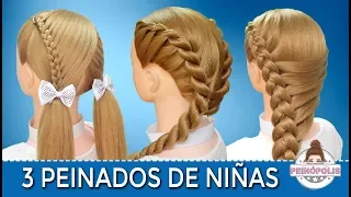 3 EASY AND QUICK HAIRSTYLES of GIRLS with BRAIDS for HOLIDAYS - GO TO SCHOOL