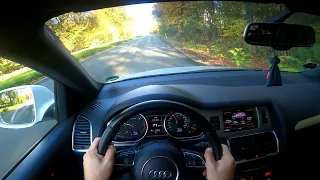 2013 AUDI Q7 (3.0 TDI - 245HP) POV Test Drive | Revs Sound | Top Speed Autobahn