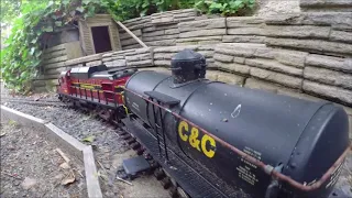 Collecting the Freight Before a Storm on the Garden Railroad