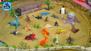 Dino Rescue Adventure! Dinosaur vs Sea Animals Stuck in Mud | Fun Learning for Kids