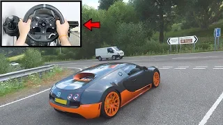 Forza Horizon 4 Driving Bugatti Veyron (Steering Wheel + Paddle Shifter) Gameplay