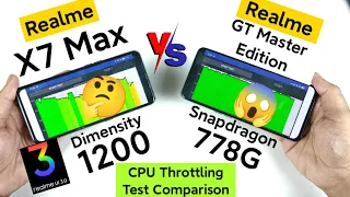 Realme X7 Max vs Realme GT Master Edition CPU Throttling Test Comparison High Performance Mode 😱🔥🔥