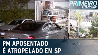 Jovens em carro de luxo perdem controle e atropelam PM aposentado | Primeiro Impacto (07/06/22)