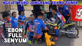 Tampil Pertama Run 1 Ebon Full Senyum Ngejet Roro Jongrang Tekno Tuner Drag Bike IDC 2024 Wonosari