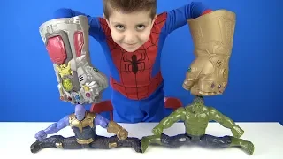 Thanos eldiveni giyen Selim Avengers süper kahramanları Orbeez havuzuna sokup Hulk eldiveni takıyor