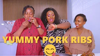 HOW TO PREPARE  DELICIOUS PORK RIBS 😋😋 ft KUI'S KITCHEN || ORDINARY KITCHEN