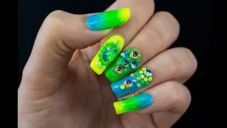 Bejeweled Neon & Gradient Nailart - femketjeNL