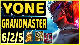 YONE - 6/2/5 KDA TOP GAMEPLAY - EUW Ranked GRANDMASTER