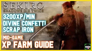 Sekiro: Shadows Die Twice - Skill XP Farming Guide - Mid Game (3200xp/min, Divine Confetti, etc)