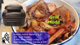 Russell Hobbs Satisfry 5.5L #4 ‘Grill’ Mode: 3 Mini Meat-Fests (+Veg’). Red Nemesis Dog Diaries #209