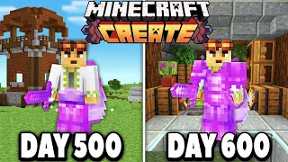 I Survived 600 Days with the Create Mod in Hardcore Minecraft!