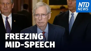 Senate Minority Leader McConnell Freezes Mid-Speech at Capitol
