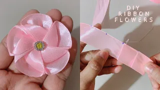 DIY Ribbon Flowers - Super Easy Ribbon Flower Making - How to make ribbon crafts