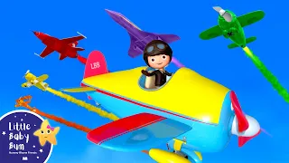 Color Planes | Vehicle Songs for Kids | Nursery Rhymes for Babies by LittleBabyBum - ABCs and 123s