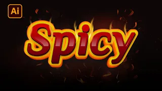 Creating a Red Spicy Text Effect with Fire Flames in Illustrator - Zed Designs