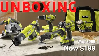 RYOBI 6 PIECE TOOL KIT ($199) UNBOXING