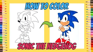 How to Color Sonic The Hedgehog | Easy Coloring for Kids