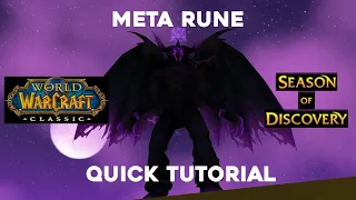 QUICK GUIDE - How To Get Metamorphosis Tank Rune for Warlock - WoW Season of Discovery