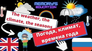 The WEATHER, the CLIMATE, the SEASONS in Russian / ПОГОДА, КЛИМАТ, ВРЕМЕНА на английском языке