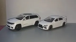 Highly detailed Diecast 1/32 scale Jackie Kim - Grand Cherokee and Mitsubishi Lancer Evolution X