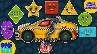 Umi Uzi | learn shapes and colors with scary vehicles | Halloween videos for children