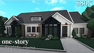 Bloxburg: One-Story Realistic Home (part-1)| House Build| Roblox| $80k