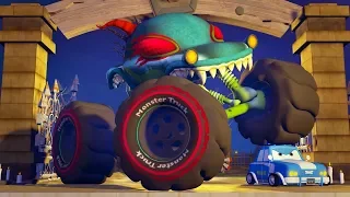 Road Rangers Vs Haunted House Monster Truck Cartoons | Car Videos For Babies | Kids Channel