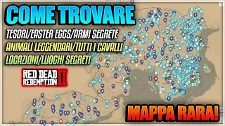 COME TROVARE TUTTI I TESORI/EASTER EGGS/ARMI SEGRETE/CAVALLI RARI E ALTRO RED DEAD REDEMPTION 2 ITA