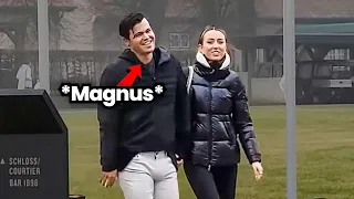 Magnus Carlsen arrives to the game in a happy mood | Freestyle Chess 2024