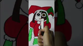 Drawing POMNI from TADC in 4 Different Art Styles with Posca Markers! Part 4 (Christmas Edition)