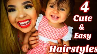 Cute and Easy Hairstyles for Toddlers |4 styles|Short thin Hair| Johannamariie