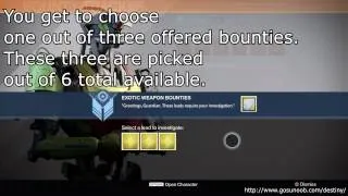 Destiny Exotic Weapon Bounty