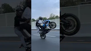 GSXR-750 Tandem Wheelie Fun #shorts #bikelife #stockstunts #passengerwork #like #subscribe #viral