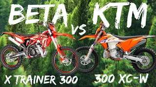 BETA X TRAINER 300 VS KTM XCW 300… LOWERED SEAT HEIGHT FOR SHORTER RIDERS !