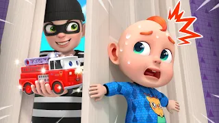 Don't Open The Door, He Is A Thief - Police Officer Songs | Nursery Rhymes & Rosoo Kids Songs