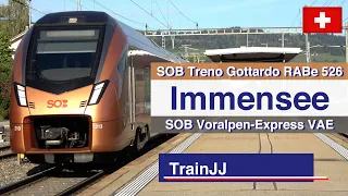 4K Swiss Train Compilation | Treno Gottardo - VAE Voralpen-Express RABe 526 SOB Sudöstbahn  Immensee