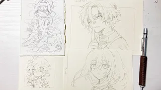 【ライブ配信】アナログ　透明水彩　マシュマロリクエストの絵