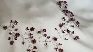 Kristal Boncuklarla Gelin Tacı Yapımı - DIY Beaded Bridal Hairvine