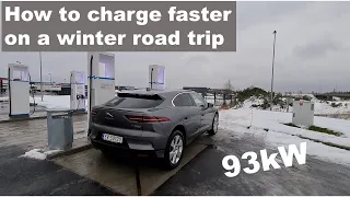 How to charge a Jaguar I-Pace faster on a winter road trip