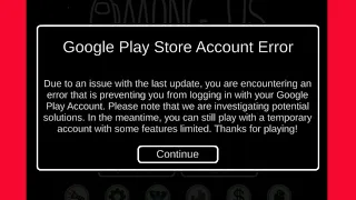 Among Us Fix Google Play Store Account Error Due to an issue with the last update Problem Solve