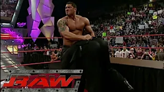 Batista Turns on Evolution & Attacks Triple H (Shocking) RAW Feb 21,2005