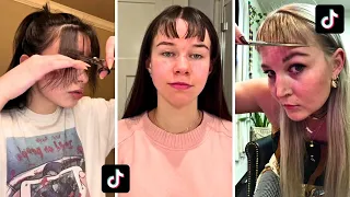 Cutting my own Baby Bangs ✂️👩‍🦰  - TikTok Compilation 2