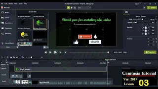 Camtasia tutorials - how to cut split copy videos, cursor effect adding logo  timeline & transition