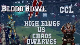 Blood Bowl 2 - High Elves (the Sage) vs Chaos Dwarves - CCL G8